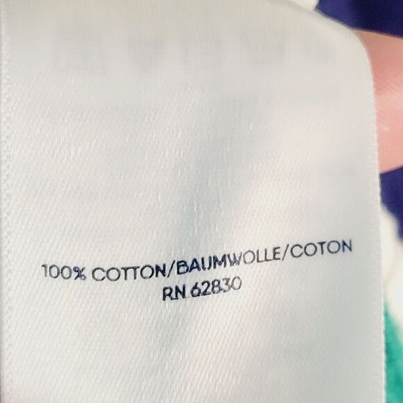 Land's End 100% Cotton Striped Multicolor Cardigan Sweater - Picture 8 of 9